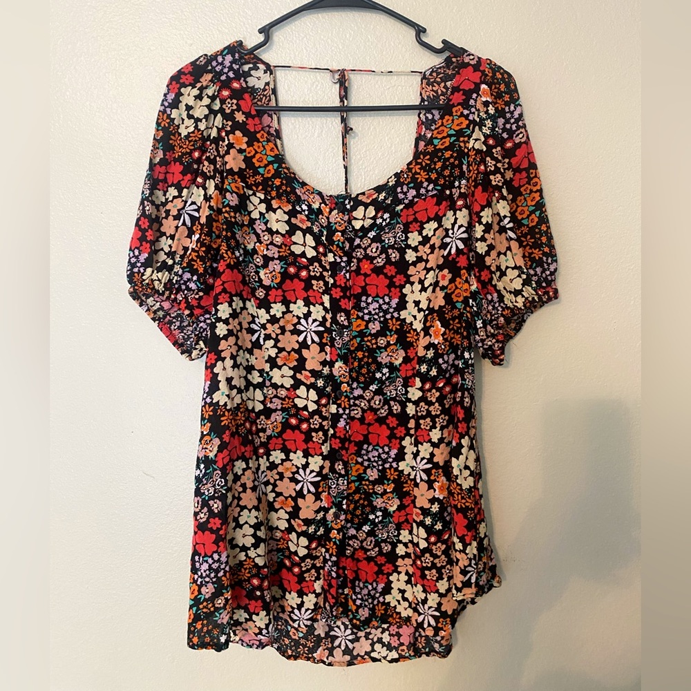 Free People Women’s Floral Flowy Tunic, Size S